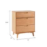 Natural Wood Modern 3-Drawer Dresser