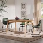 Natural Ash Wood Mid-Century Modern Dining Table