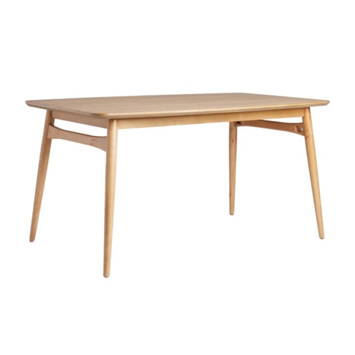 Natural Ash Wood Mid-Century Modern Dining Table