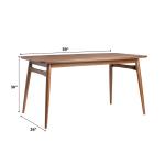 Walnut Ash Wood Mid-Century Modern Dining Table