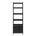 Black Reeded Wood Holmes Narrow Bookcase
