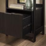 Black Reeded Wood Holmes Narrow Bookcase