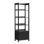 Black Reeded Wood Holmes Narrow Bookcase