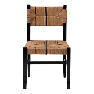 Black Wood Woven Prita Dining Chair