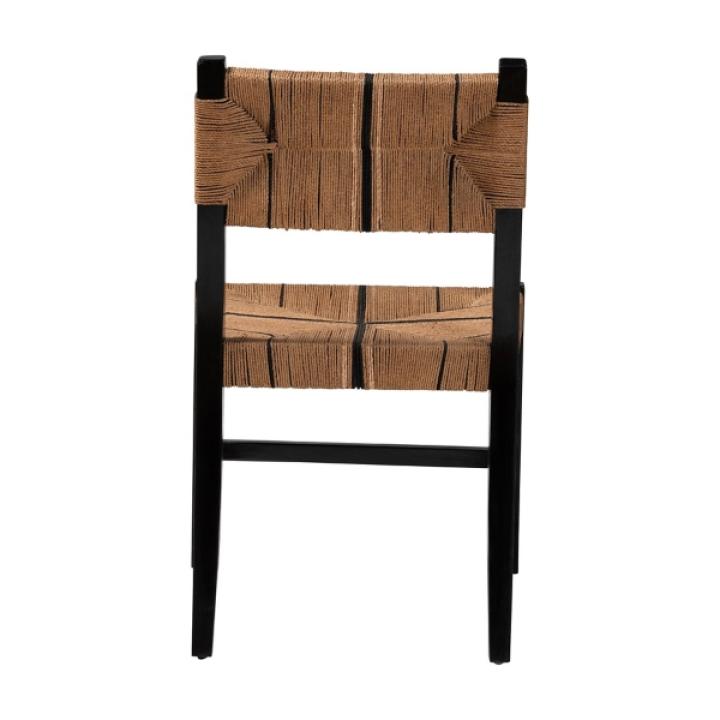 Black Wood Woven Prita Dining Chair