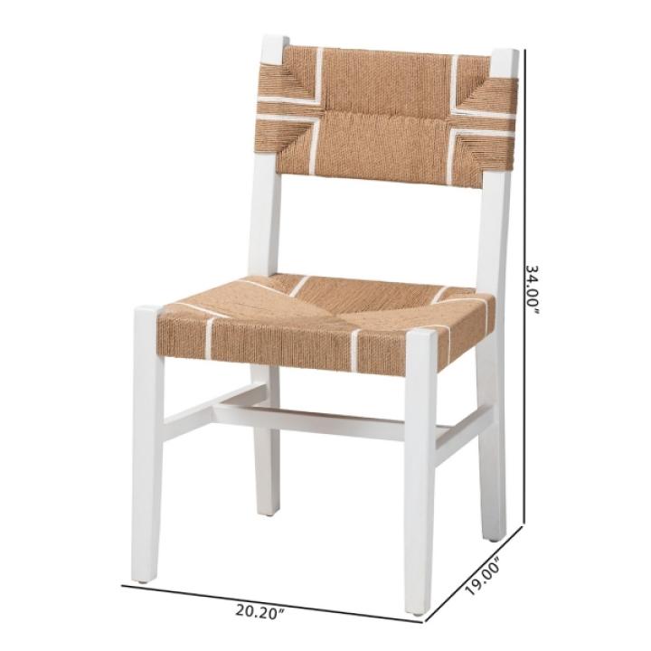 White Mahogany Woven Talli Dining Chair