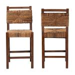 Natural Seagrass Cordoba Counter Stools, Set of 2