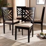 Espresso Wood Cut-Out Dining Chairs, Set of 4