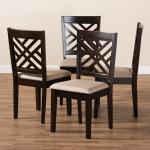 Espresso Wood Cut-Out Dining Chairs, Set of 4