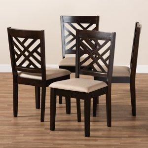 Espresso Wood Cut-Out Dining Chairs, Set of 4
