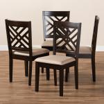 Espresso Wood Cut-Out Dining Chairs, Set of 4