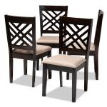 Espresso Wood Cut-Out Dining Chairs, Set of 4