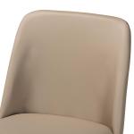 Beige Faux Leather Modern Dining Chairs, Set of 2