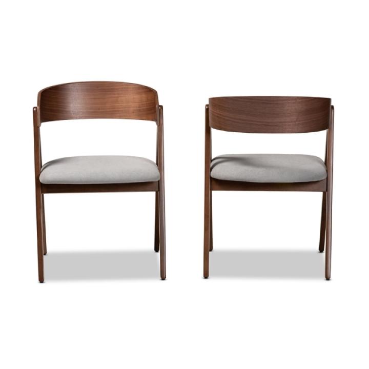 Gray & Walnut Danton Dining Chairs, Set of 2