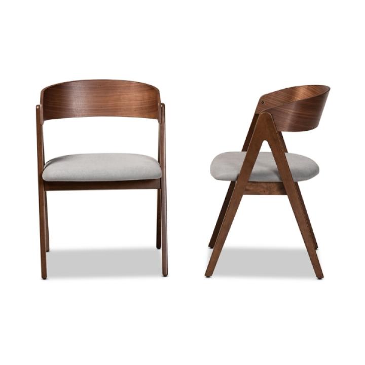 Gray & Walnut Danton Dining Chairs, Set of 2