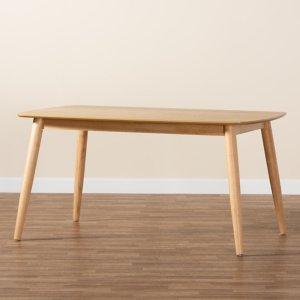 Natural Oak Mid-Century Modern Dining Table