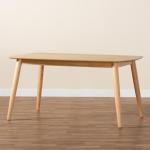 Natural Oak Mid-Century Modern Dining Table