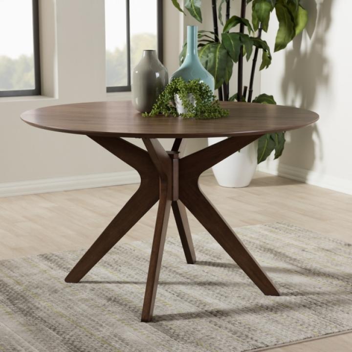 Walnut Round Monte Dining Table
