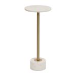 White Marble & Gold Metal Round Cocktail Table
