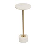 White Marble & Gold Metal Round Cocktail Table