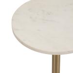 White Marble & Gold Metal Round Cocktail Table