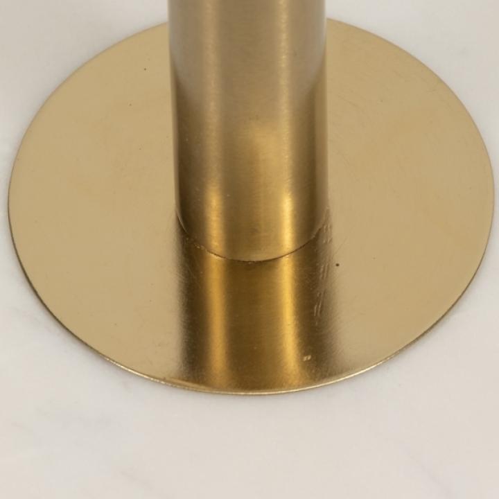 White Marble & Gold Metal Round Cocktail Table