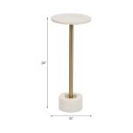 White Marble & Gold Metal Round Cocktail Table