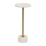 White Marble & Gold Metal Round Cocktail Table