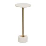 White Marble & Gold Metal Round Cocktail Table