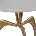 Gold Metal and Marble Modern Abstract Accent Table