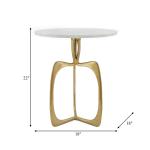 Gold Metal and Marble Modern Abstract Accent Table