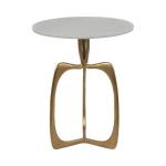 Gold Metal and Marble Modern Abstract Accent Table