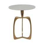 Gold Metal and Marble Modern Abstract Accent Table