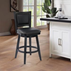 Black Faux Leather Swivel Broadmoor Bar Stool