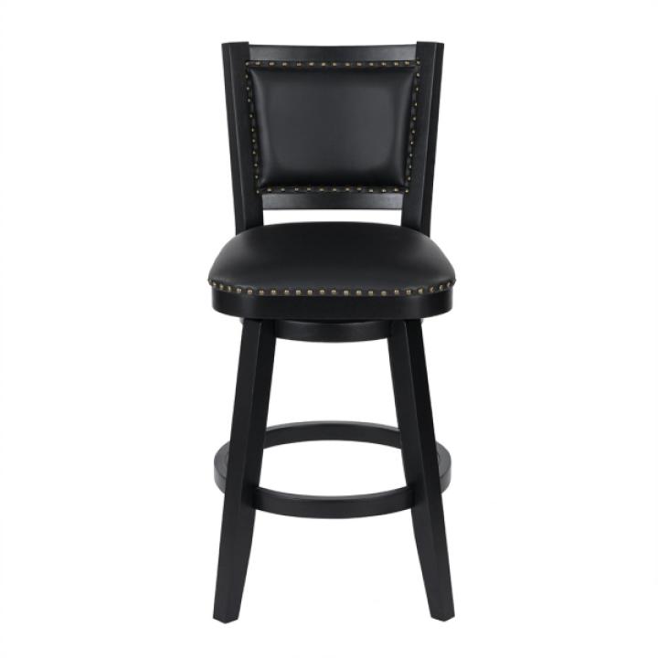 Black Faux Leather Swivel Broadmoor Bar Stool
