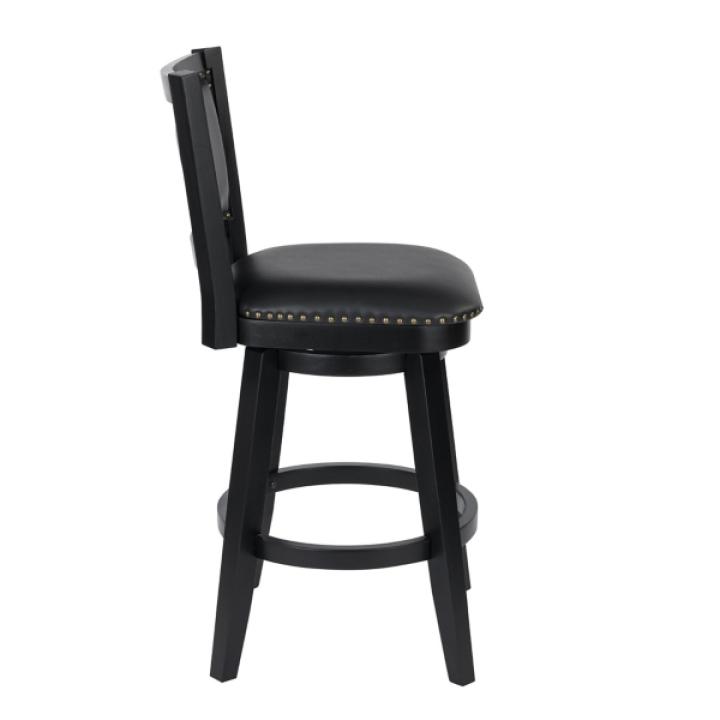 Black Faux Leather Swivel Broadmoor Bar Stool