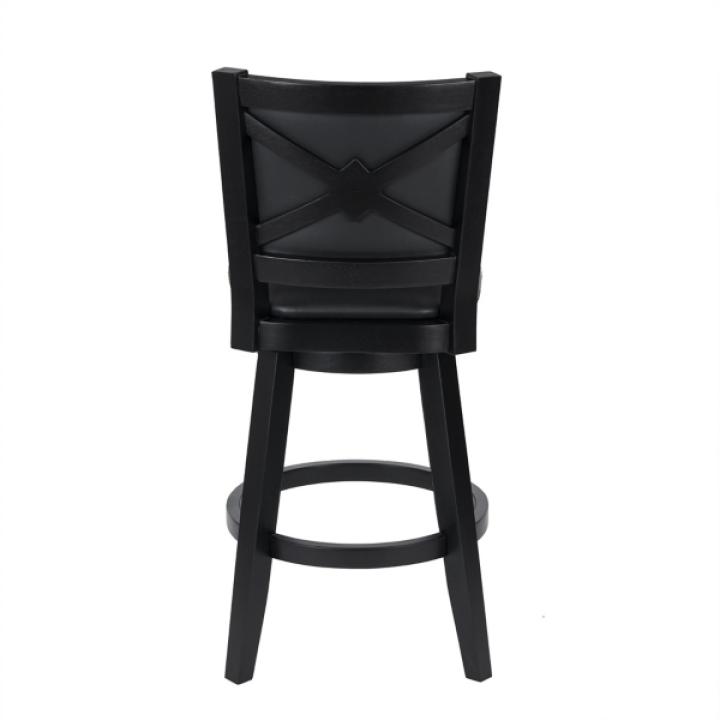 Black Faux Leather Swivel Broadmoor Bar Stool