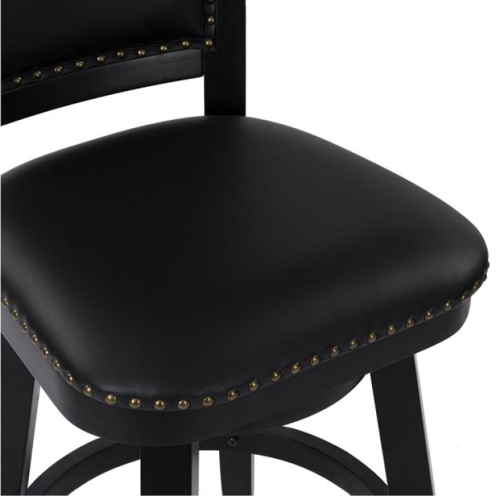 Black Faux Leather Swivel Broadmoor Bar Stool