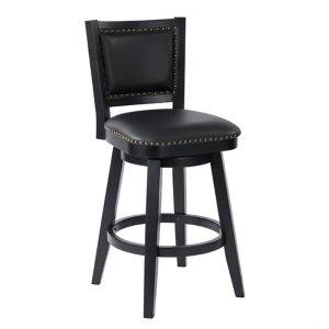 Black Faux Leather Swivel Broadmoor Bar Stool