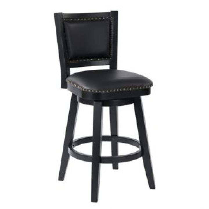 Black Faux Leather Swivel Broadmoor Bar Stool