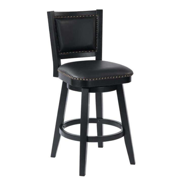 Black Faux Leather Swivel Broadmoor Bar Stool
