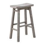Gray Wire Brush Saddle Bar Stools, Set of 2