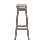 Gray Wire Brush Saddle Bar Stools, Set of 2