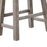 Gray Wire Brush Saddle Bar Stools, Set of 2