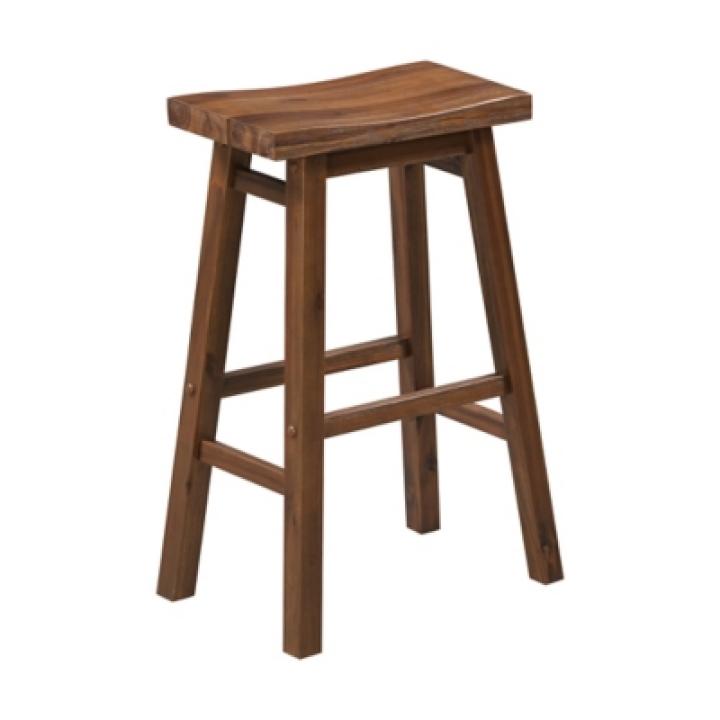 Chestnut Wire Brush Saddle Bar Stools, Set of 2