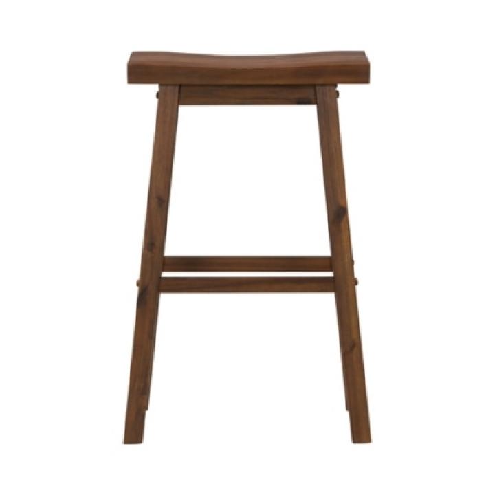 Chestnut Wire Brush Saddle Bar Stools, Set of 2