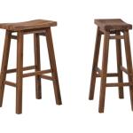 Chestnut Wire Brush Saddle Bar Stools, Set of 2