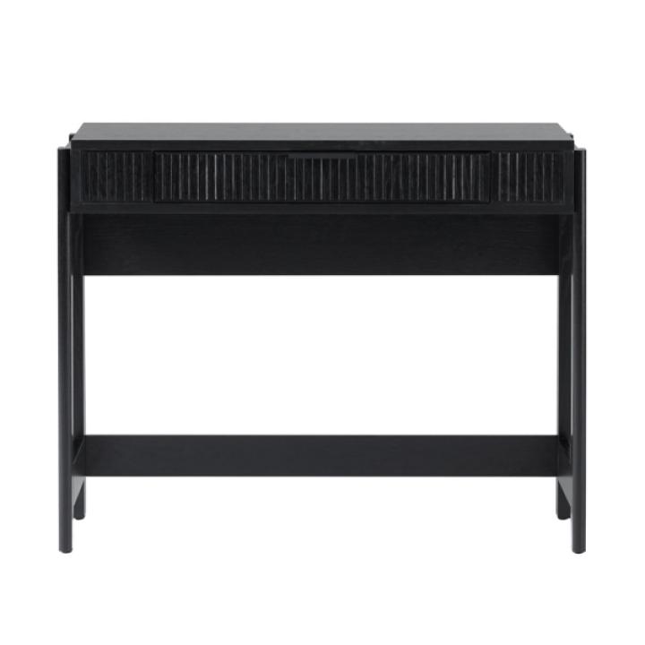 Black Reeded Wood Lift-Top Desk