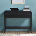 Black Reeded Wood Lift-Top Desk