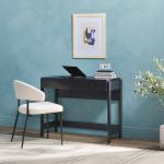 Black Reeded Wood Lift-Top Desk